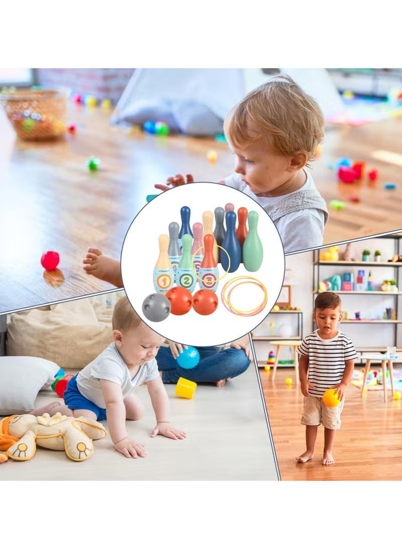 YelaJoy Bowling Sports Activities - Kids Bowling Toys Set, Toddler Indoor Outdoor Activity Play Game, with 3 Balls 6 Rings 12 Bowling, Educational, Birthday Party Gift for 18 24 Months, 2 3 Year Old Children Boy Girl - Image 4